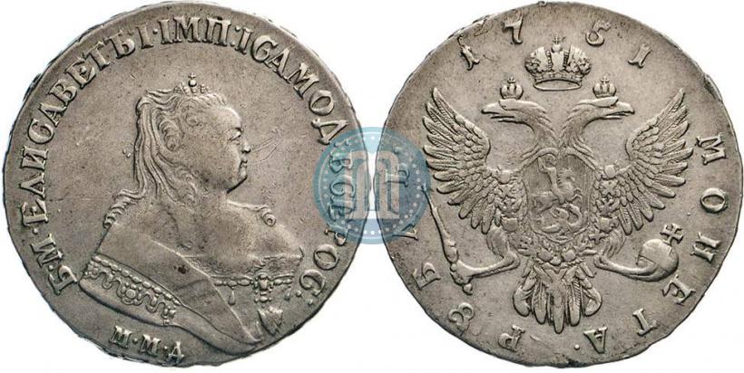 Фото 1 рубль 1751 года ММД-А 