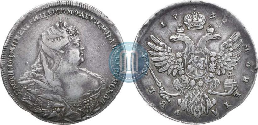 Picture 1 rouble 1737 year  "Moscow type"