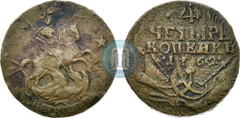 Picture 4 kopecks 1762 year  