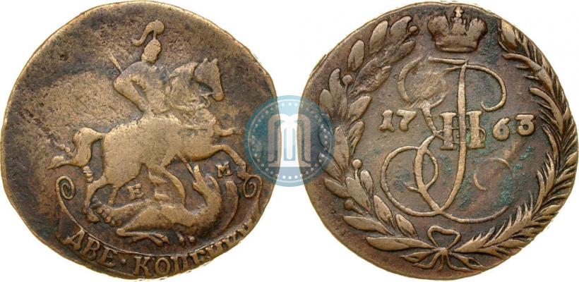 Picture 2 kopecks 1763 year ЕМ 
