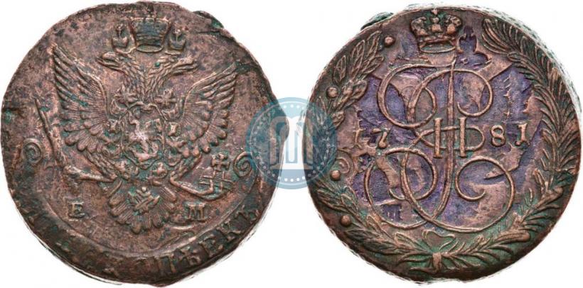Picture 5 kopecks 1781 year ЕМ 