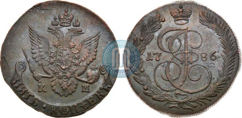 Picture 5 kopecks 1786 year КМ 