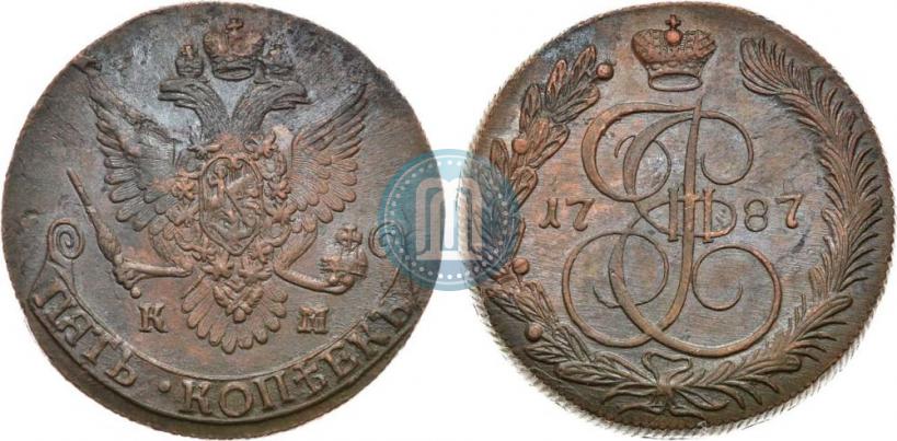 Фото 5 копеек 1787 года КМ 