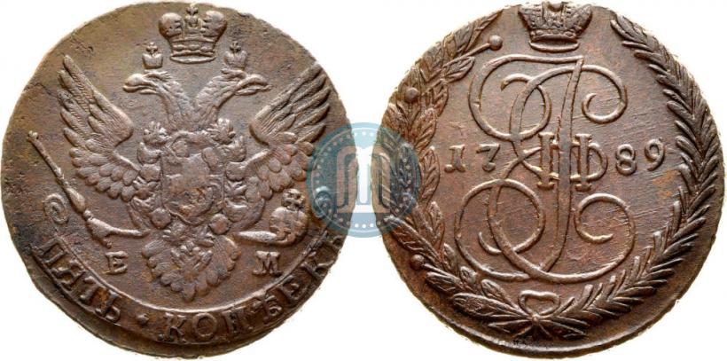 Фото 5 копеек 1789 года ЕМ 