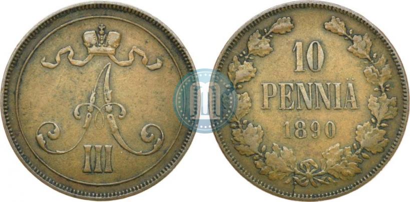 Picture 10 pennia 1890 year  