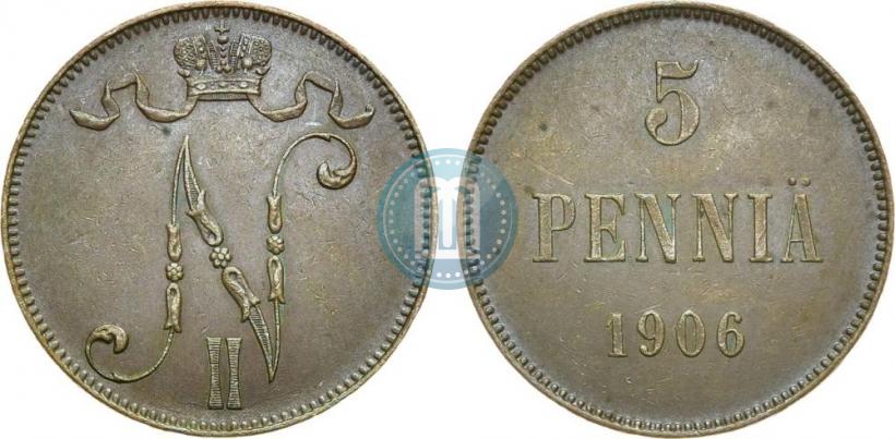 Picture 5 pennia 1906 year  