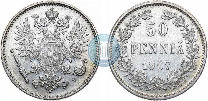 Фото 50 пенни 1907 года L 