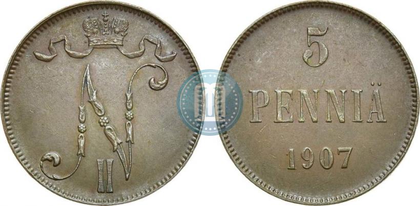 Фото 5 пенни 1907 года  