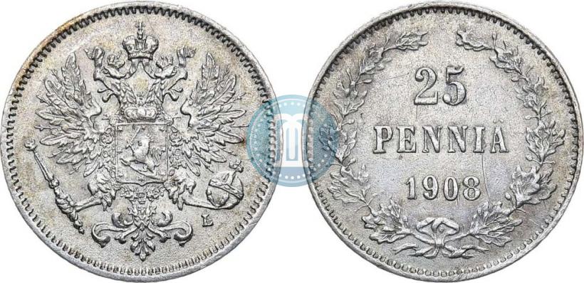 Picture 25 pennia 1908 year L 