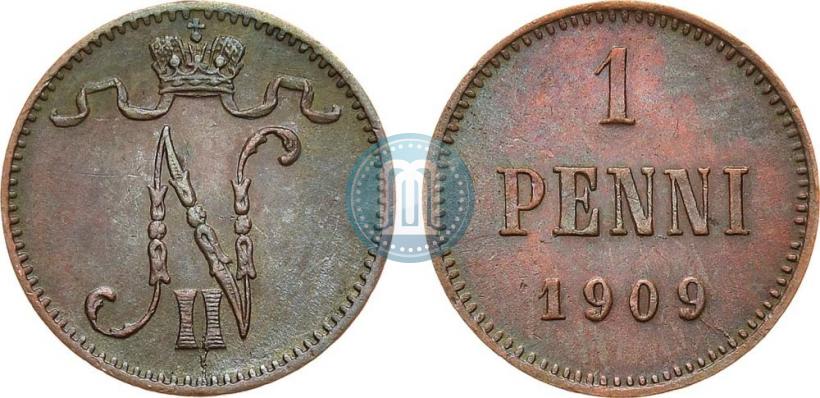Picture 1 penni 1909 year  