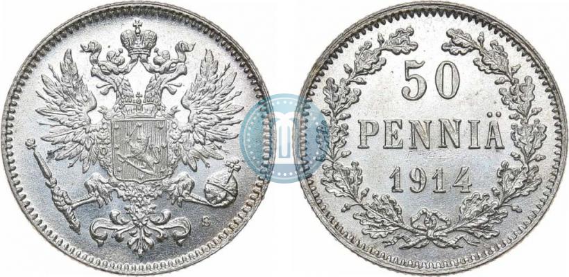 Фото 50 пенни 1914 года S 