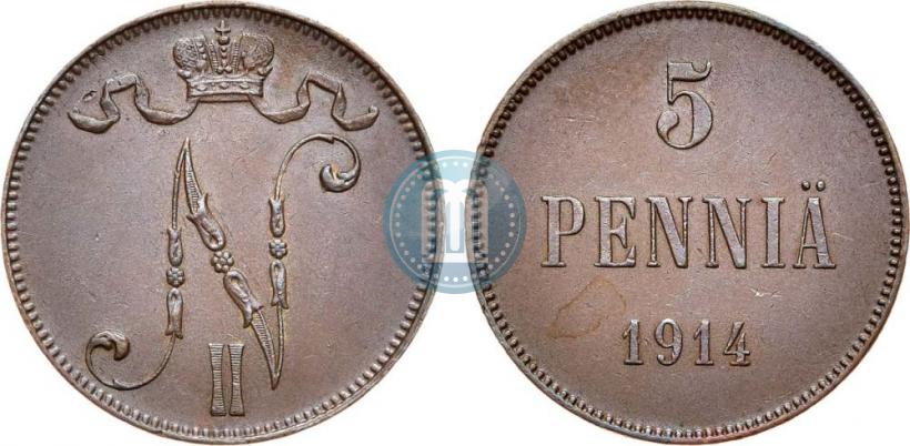 Фото 5 пенни 1914 года  