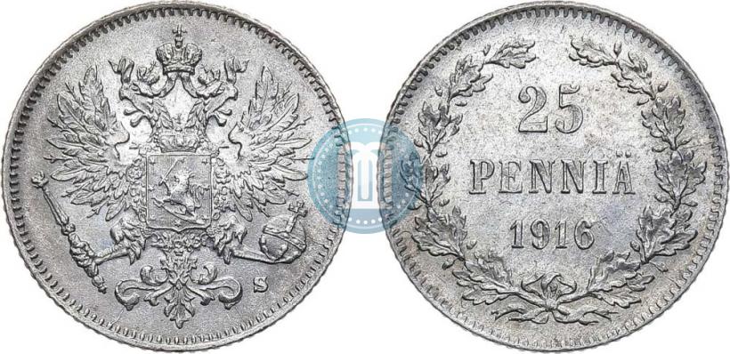 Picture 25 pennia 1916 year S 