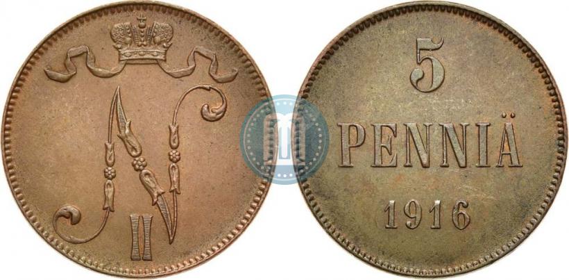 Picture 5 pennia 1916 year  