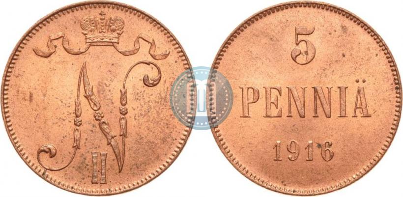 Picture 5 pennia 1916 year  