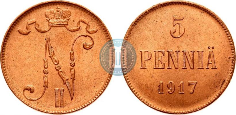 Picture 5 pennia 1917 year  