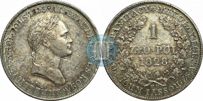 Picture 1 złoty 1830 year FH 