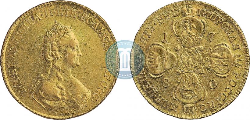 Фото 5 рублей 1780 года СПБ 