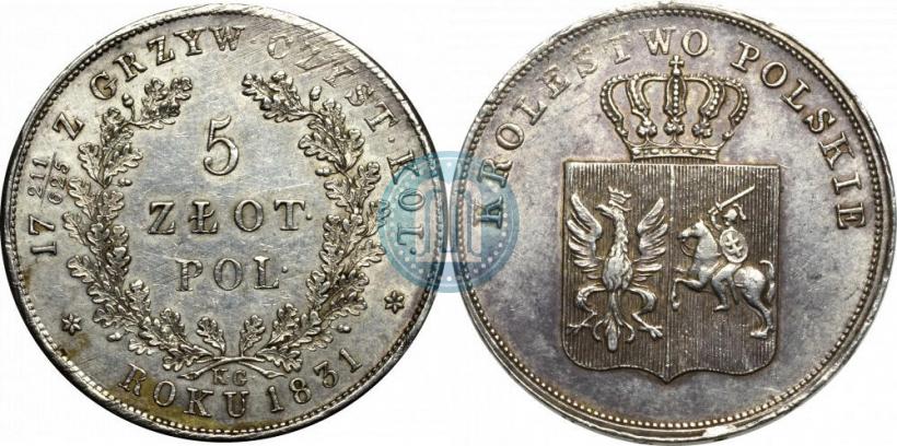 Picture 5 złotych 1831 year KG "Polish uprising"