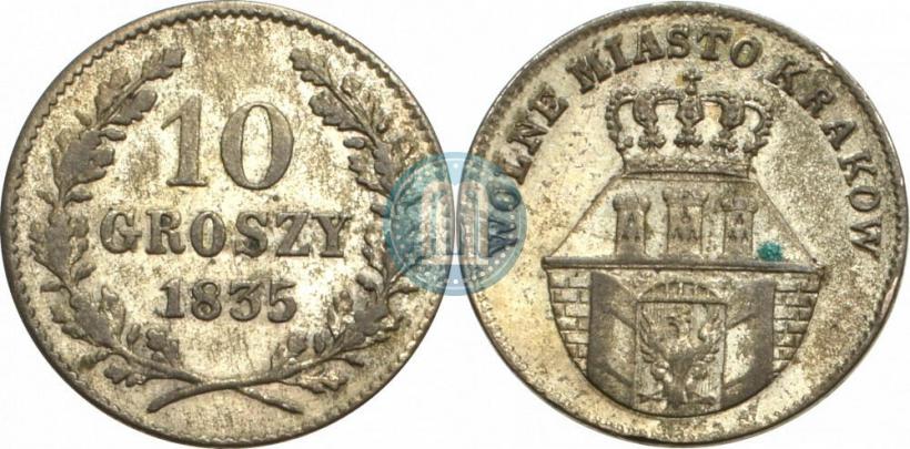 Picture 10 groszy 1835 year  "Free city of Kraków"