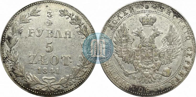 Picture 3/4 roubles - 5 złotych 1840 year MW 