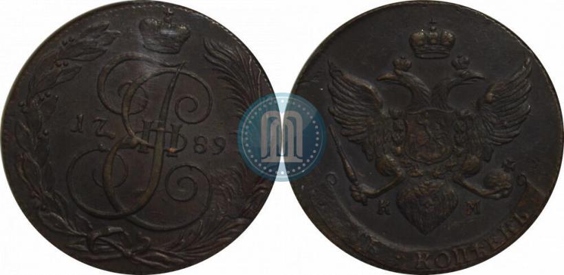 Фото 5 копеек 1789 года КМ 