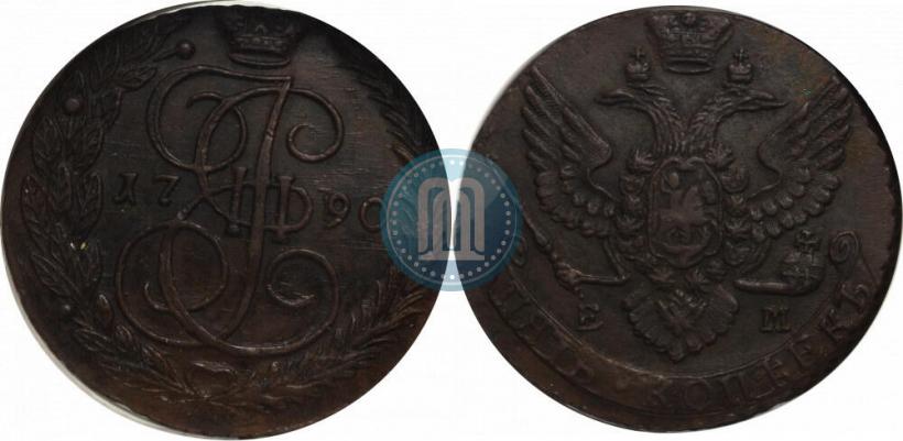 Picture 5 kopecks 1790 year ЕМ 