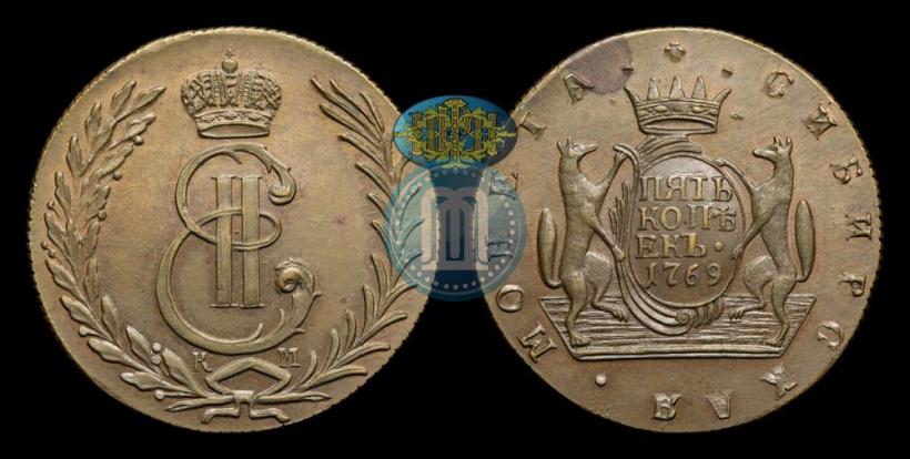 Фото 5 копеек 1769 года КМ 