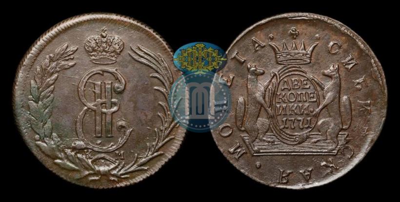 Фото 2 копейки 1771 года КМ 
