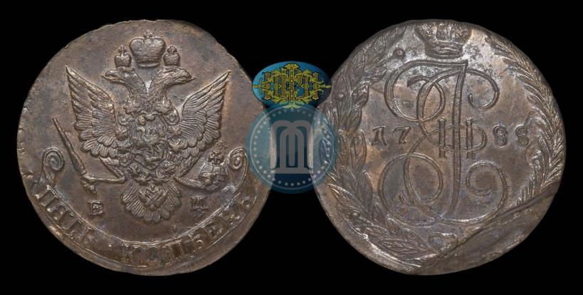 Фото 5 копеек 1788 года ЕМ 
