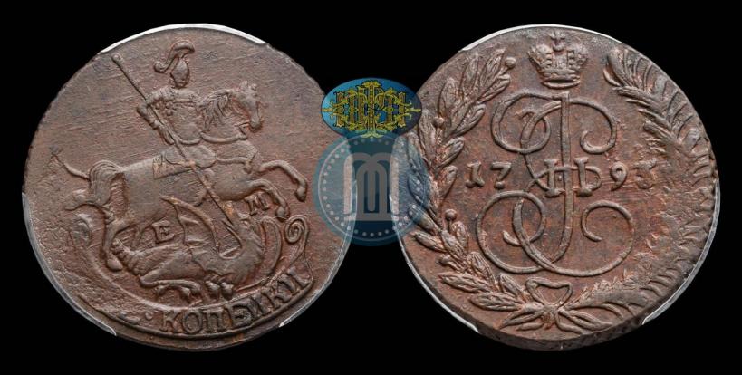 Picture 2 kopecks 1793 year ЕМ 