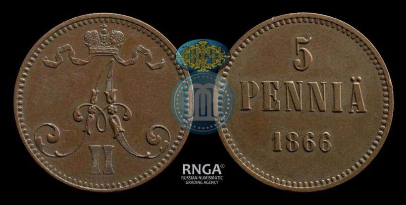 Фото 5 пенни 1866 года  