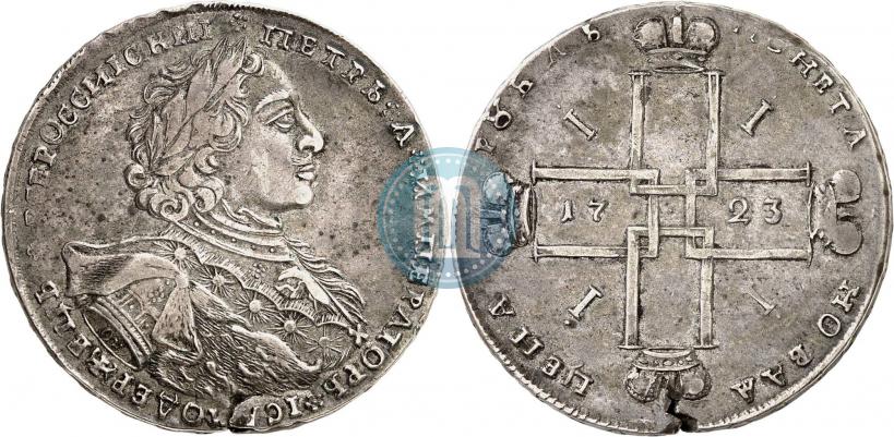 Фото 1 рубль 1723 года OK "Портрет в горностаевой мантии"