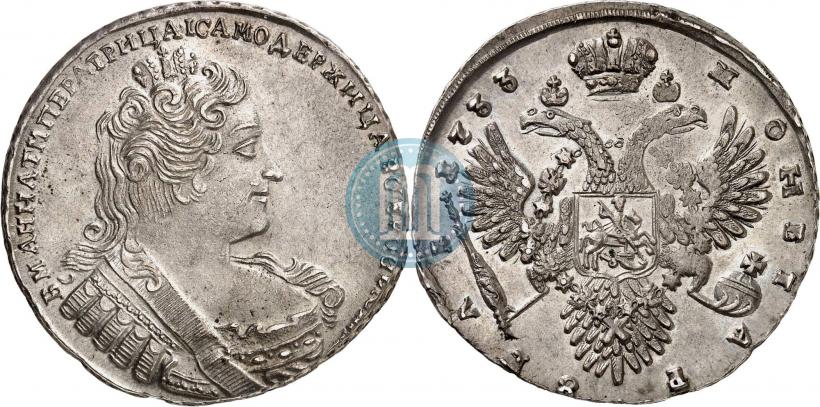 Фото 1 рубль 1733 года  