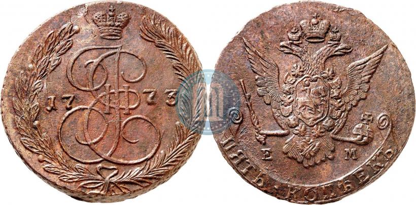 Picture 5 kopecks 1773 year ЕМ 