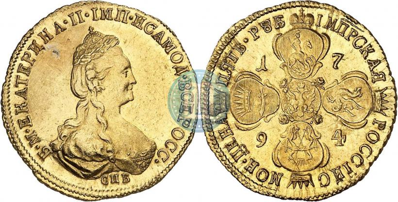 Фото 5 рублей 1794 года СПБ 