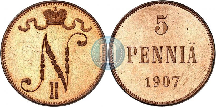Фото 5 пенни 1907 года  