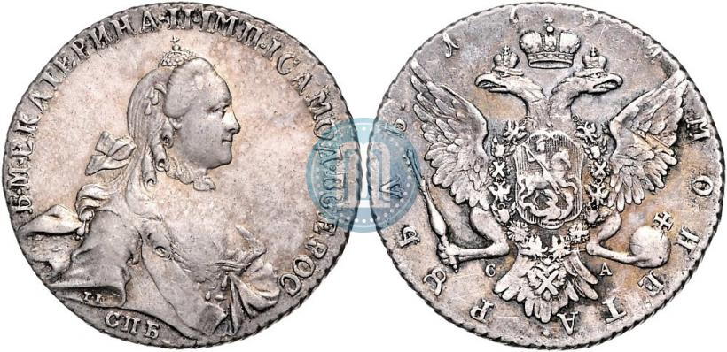 Фото 1 рубль 1764 года СПБ-СА 