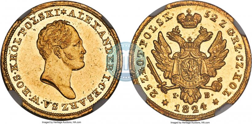 Фото 25 злотых 1824 года IB 