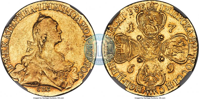 Picture 10 roubles 1769 year СПБ 