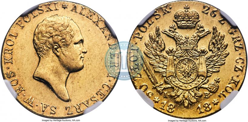 Picture 50 złotych 1818 year IB 