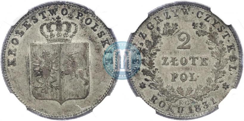Picture 2 złote 1831 year KG "Polish uprising"