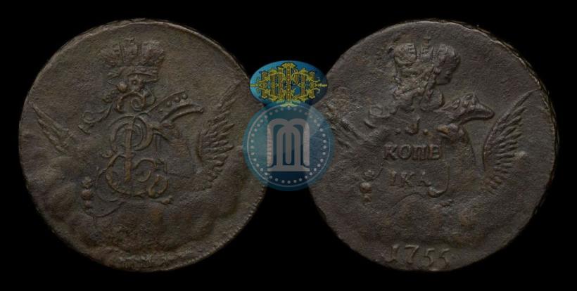 Picture 1 kopeck 1755 year ММД 