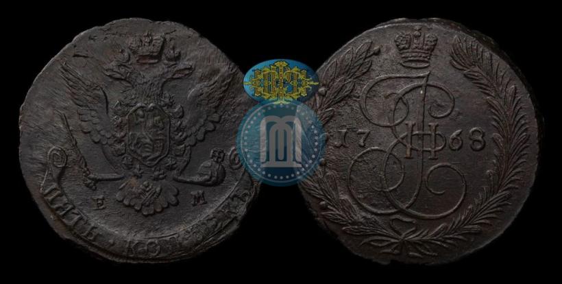Фото 5 копеек 1768 года ЕМ 