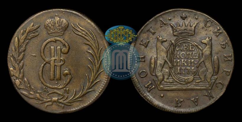 Picture 2 kopecks 1774 year КМ 