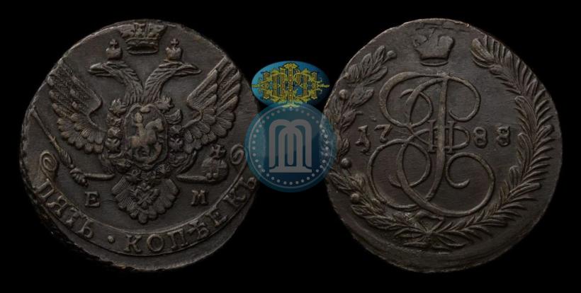 Picture 5 kopecks 1788 year ЕМ 