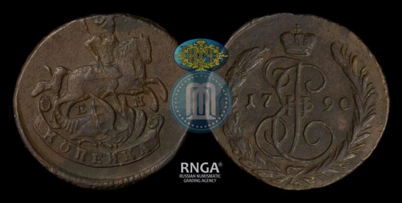 Picture 1 kopeck 1790 year ЕМ 