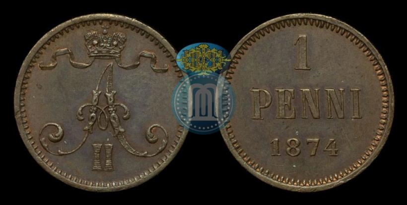 Фото 1 пенни 1874 года  