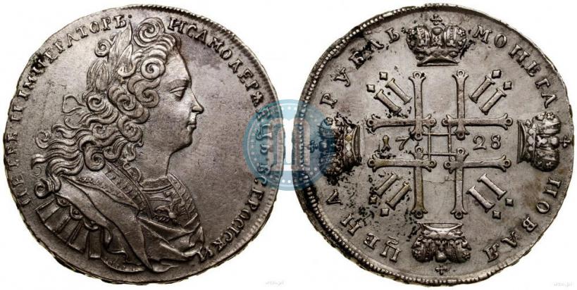 Фото 1 рубль 1728 года  "Тип 1727"