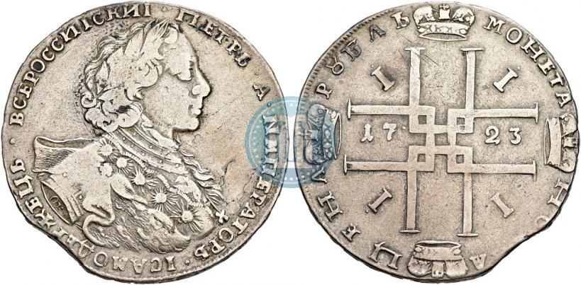 Picture 1 rouble 1723 year OK "Portrait with ermine mantle"